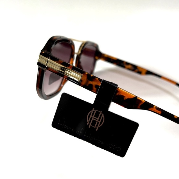 House of Harlow 1960 Aviator Sunglasses Tortoise Shell Double Bridge NWT Brown main image 4